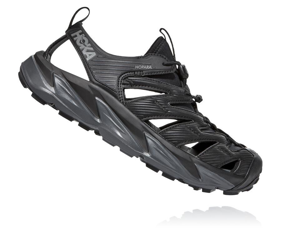 Sandals Mens - Hoka One One Hopara - Black - GKAROWV-75